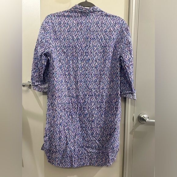 MiracleSuit X Talbots Swim Coverup Button Down Tunic Top Women’s Small Blue - Picture 2 of 8